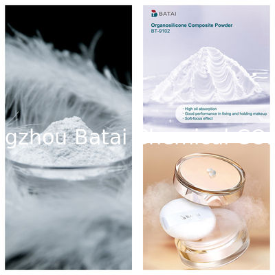 Vinyldimethicon/Methicon Silsesquioxane Crosspolymer BT-9102 Organosilicon samengesteld poeder Vaste witte poeder 8,0 ~ 12,0 μm Voor cosmetica