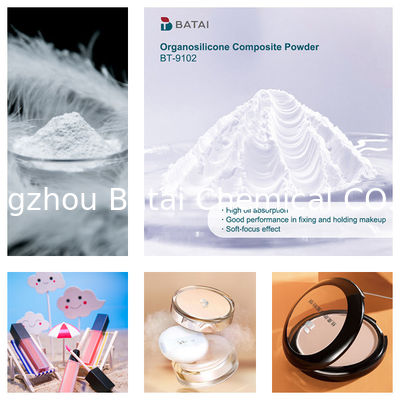 Vinyldimethicon/Methicon Silsesquioxane Crosspolymer BT-9102 Organosilicon samengesteld poeder Vaste witte poeder 8,0 ~ 12,0 μm Voor cosmetica