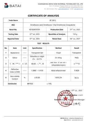 Silicone Elastomeer Gel BT-9015 Silicone Crosspolymer met een hoog glanzend effect in glanzende en niet-overdraagbare lippenkleur